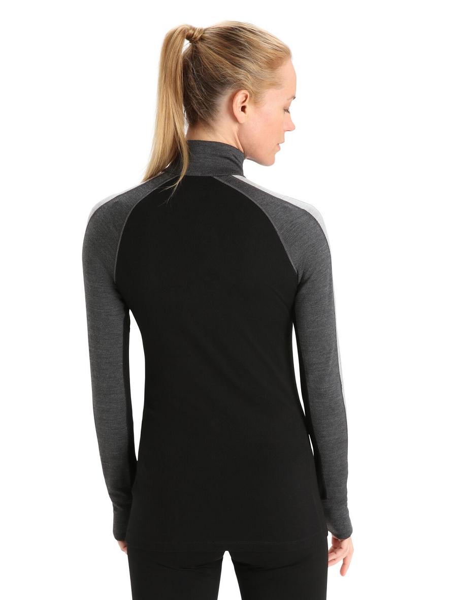 Jet Heather / Black Icebreaker 260 ZoneKnit™ Merino Long Sleeve Half Zip Women's Base Layers | AU 1880TCEV